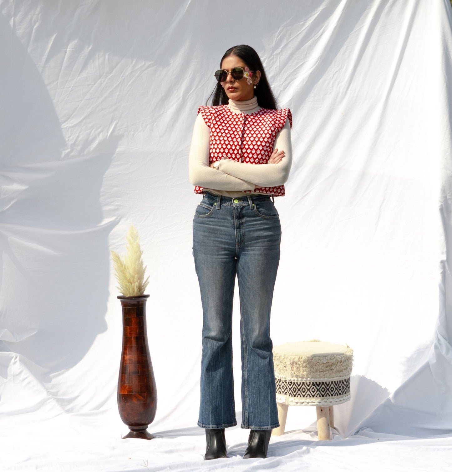 Rosette Charm Quilted Jacket